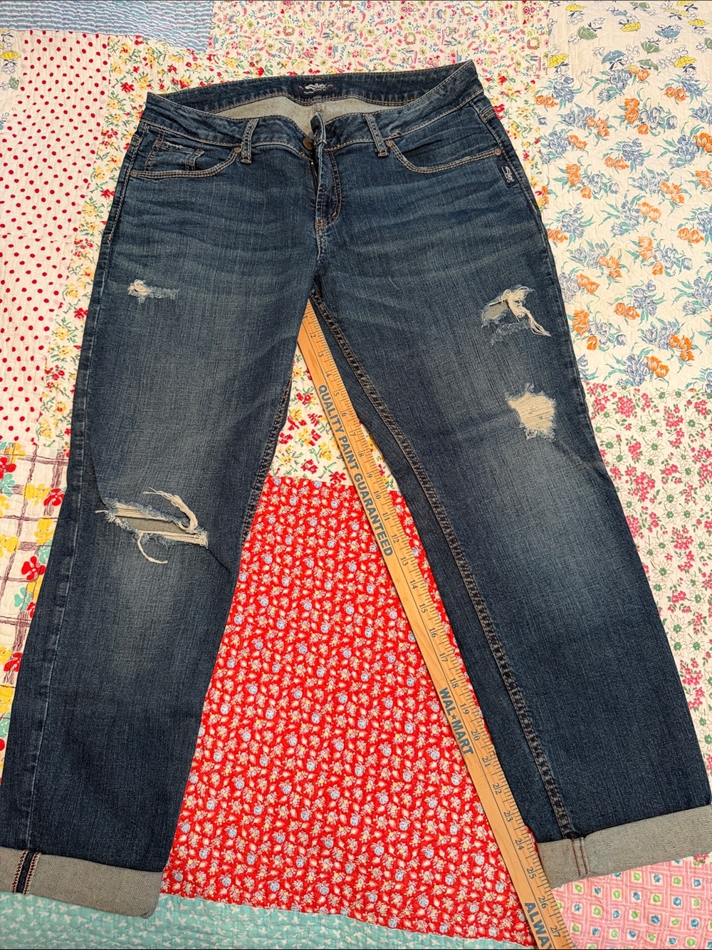 Silver Jeans Dark Indigo Ripped Relaxed Fit Men’s Jeans